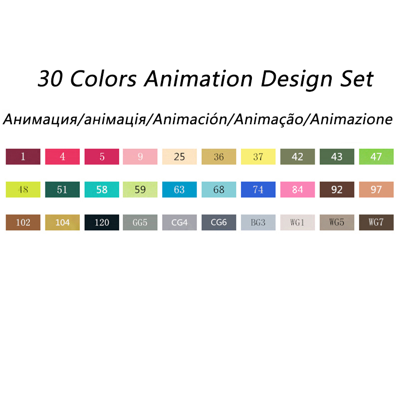 TouchFive Marker 30 Color Animation Set for Manga Illustrations