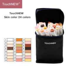 TOUCHNEW T6 24 Color Skin Tone Marker Set Dual Tip Alcohol Based for Portrait Illustration Drawing Coloring