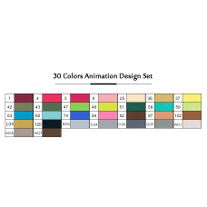 TOUCHNEW T6 Markers 30 Color Animation Design Set for Adult Art Drawing Sketching with Carry Bag