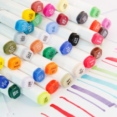 TOUCHNEW T6 Markers 30 Color Animation Design Set for Adult Art Drawing Sketching with Carry Bag