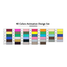TOUCHNEW T6 Markers 40 Color Animation Design Set for Adult Art Drawing Sketching with Carry Bag