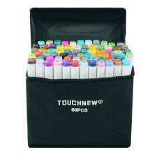TOUCHNEW T6 Markers 60 Color Animation Design Set for Adult Art Drawing Sketching with Carry Bag