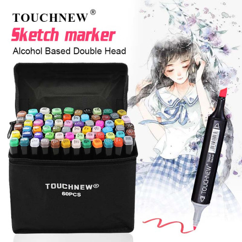 TOUCHNEW Alcohol Markers 60 Color Pack for Beginners Kids Students