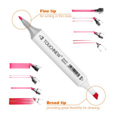 TOUCHNEW T6 Markers 40 Color Animation Design Set for Adult Art Drawing Sketching with Carry Bag