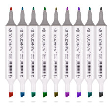 TOUCHNEW T6 Markers 40 Color Animation Design Set for Adult Art Drawing Sketching with Carry Bag