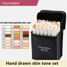 TOUCHNEW T7 Skin Tone Marker 24 Color Set for Portrait Illustration Drawing