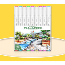 TOUCHNEW T8 Twin Marker 36 Color Animation Design Set for Kids Art Drawing